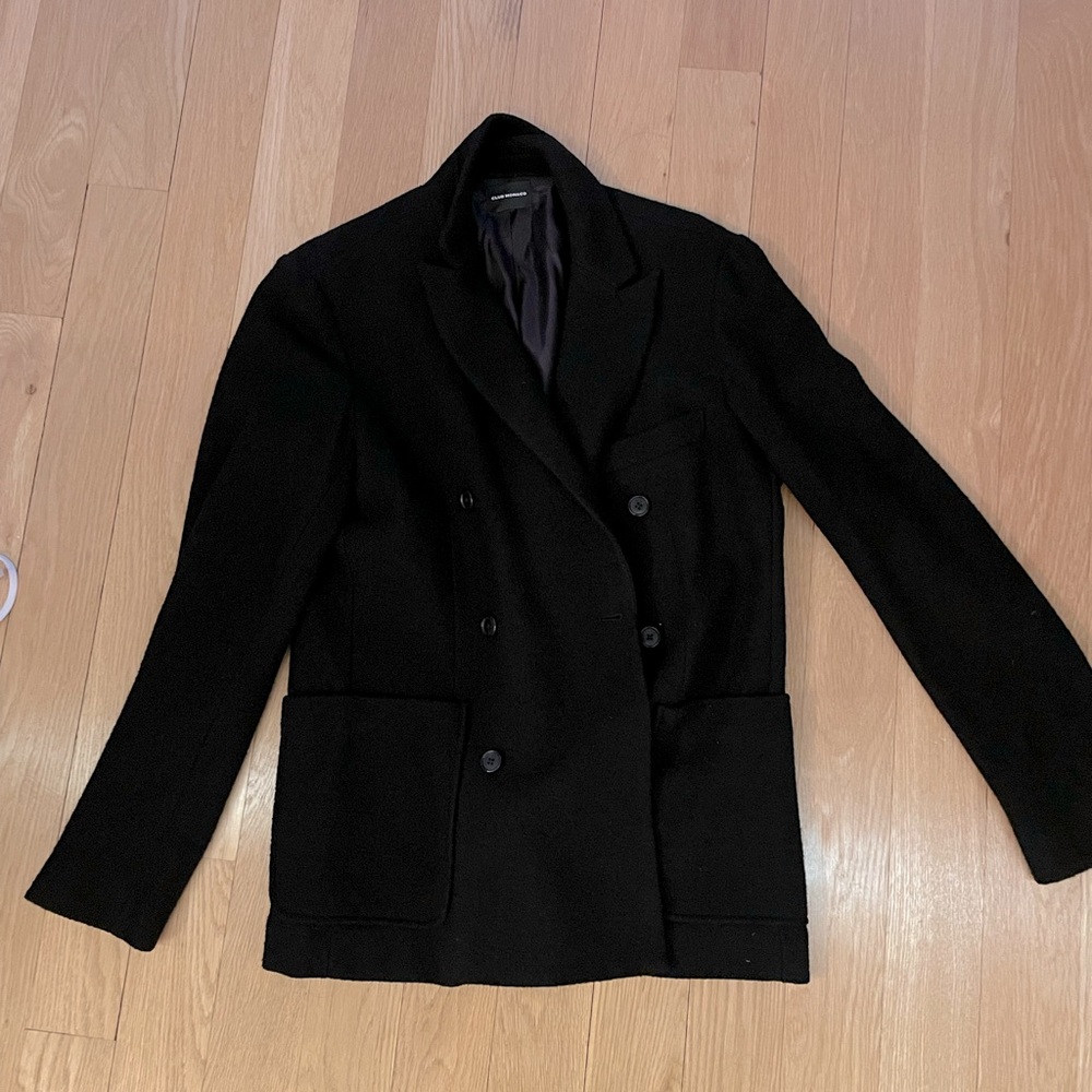 Men’s Club Monaco Black Pea Coat